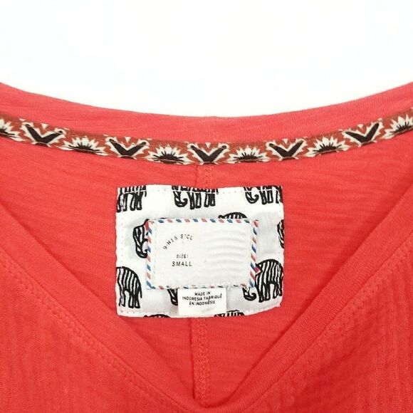 Anthropologie Top Postmark Gauze Orange Small - Picture 4 of 4